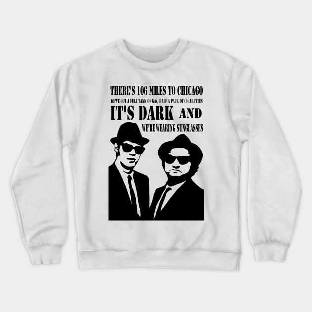 It's dark out, and we're wearing sunglasses! Crewneck Sweatshirt by HellraiserDesigns